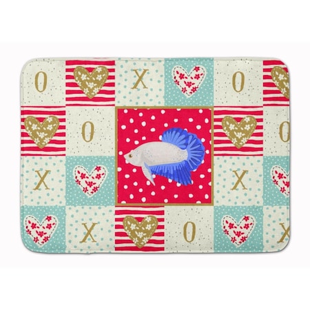 Carolines Treasures 19 x 27 in. Plakat Betta Love Machine Washable Memory Foam Mat CK5492RUG